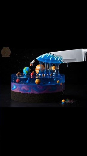 Solar System Cake 🌌✨ Oddly Satisfying ASMR Jelly Explosion #comedyeffect #shortsfed