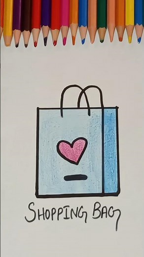 Shopping Bag🛍️#drawing#easydrawing#art#drawingideas#drawingtutorials#Draw-a-ShoppingBag🛍️✨#Markers