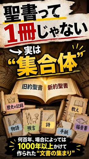 【老後の雑学】聖書って1冊じゃない？実は“集合体”だった #聖書 #雑学 #宗教 #歴史 #豆知識 #哲学 #世界史 #知識 #考え方 #shorts