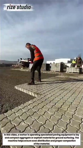 Worker Operating Paving Machine | Road & Ground Construction Process