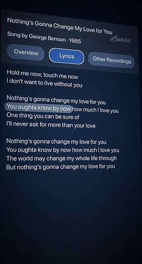 Nothing's Gonna Change My Love for You Lyrics | George Benson