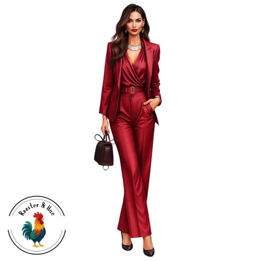 Red Boss Lady Clipart: 30 PNG, Watercolor Portraits, Fashion Illustration, Elegant Woman (digital Download) - Etsy