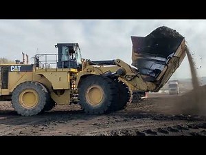 Caterpillar 992G Wheel Loader Loading Coal On Trucks With One Pass - Sotiriadis/Labrianidis Mining