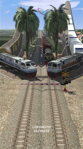 Kereta Api Cepat Melewati Palang Pintu Perlintasan Adu Kereta Api #train #railtrack #keretaapi