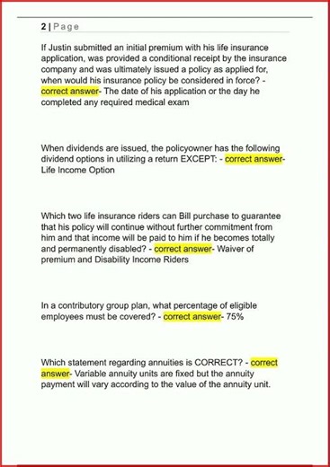 214 Florida Insurance Exam Updated Actual Exam With Correct video