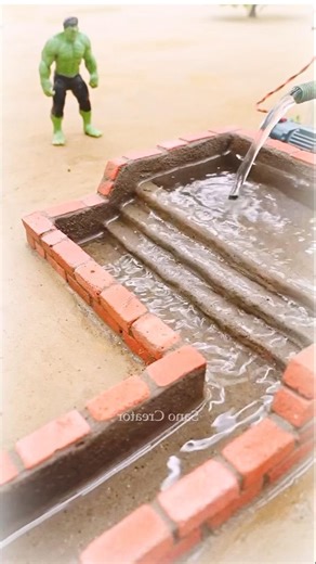 "Mini Hand #Pump Pulls Real Water in Epic# Miniature Village Setup"
