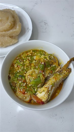 573K views · 15K reactions | Okra soup with mackerel & hot eba. | Joyful Cook | Facebook
