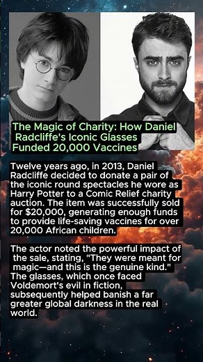 The Magic of Charity: How Daniel Radcliffe's Iconic Glasses Funded 20,000 Vaccines