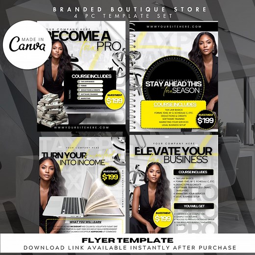 Tax Training Course Flyers, Tax Training Course Marketing Materials, Tax Training Social Media Flyers, Canva Flyer, DIY, Instant Download - Etsy