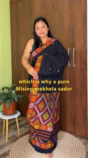 Machine made Vs. Authentic Mising handloom 🧡 #traditional #koina