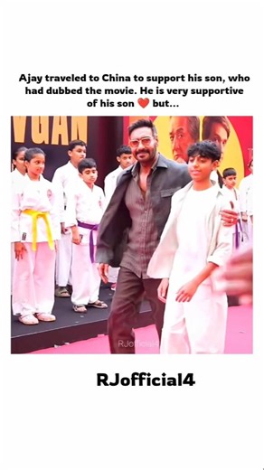 Ajay traveled to china to support his son who had dubbed the movie 😍❤️ #ajaydevgan #yugdevgan #viral