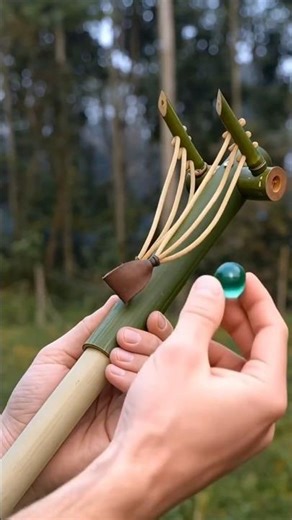 Fiz um LANÇADOR FEITO DE BAMBU super potente! 🏹 #bamboo