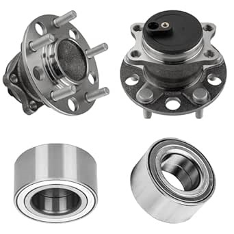 ALLCOMBO [w/ABS & FWD] Front Wheel Bearing and Rear Wheel Bearing Hub for 2007 2008 2009 2010 2011 2012 Dodge Caliber, 2007-2013 2014 2015 2016 2017 Jeep Compass & Patriot Replacement 510090 512332