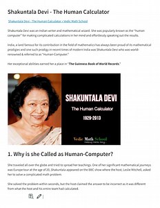 PPT - Shakuntala Devi: Human Computer PowerPoint Presentation, free download - ID:10025282