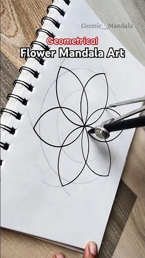Easy Geometrical Flower Mandala Art🌷🫧#shorts #shortvideo #mandala