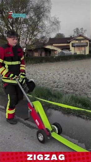 Satisfying Perfect Line Marking Machine in Action