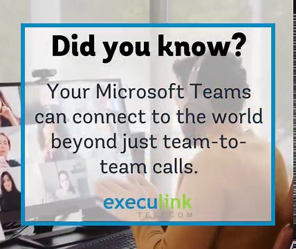 The secret? Direct Routing seamlessly integrates Microsoft Teams with Execulink's PSTN, allowing you to call anyone, anywhere, not just within Teams. Enhance your Microsoft Teams platform. Discover how with Execulink today! https://hubs.ly/Q022r0kN0 | Execulink Telecom | Facebook