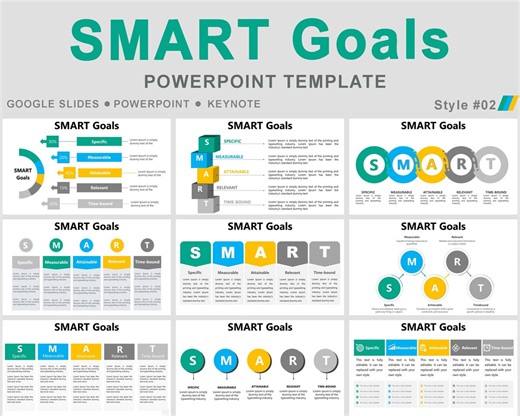 SMART Goals Powerpoint Template, Smart Goals Template, Smart Goals Examples, Smart Goals Powerpoint Presentation, - Etsy