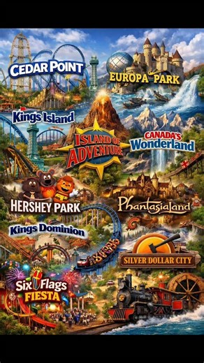 RideWithWillie on Instagram: "My Top 10 Amusement/theme park! My Top 10 amusement/theme park theme park 1. CEDAR POINT 2. EUROPA PARK 3. KINGS ISLAND 4. CANADA'S WONDERLAND 5. ISLAND OF ADVENTURE 6. HERSHEY PARK 7. KINGS DOMINION 8. PHANTASIALAND 9. SIX FLAGS FIESTA 10. SILVER DOLLAR CITY Next year, Busch garden Williamsburg, Busch Garden Tampa, Six flags over Texas, Dollywood, six flags new England and Six flags Great Adventure! #top10 #amusementpark #themepark #rollercoasters #rollercoaster #a