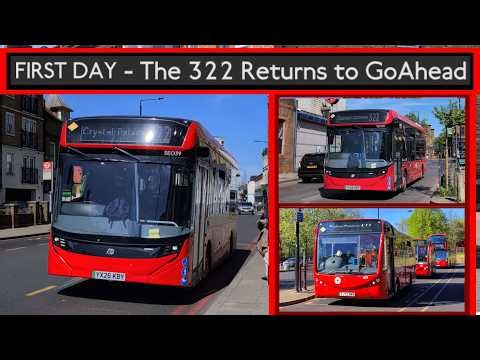 FIRST DAY - Route 322 Returns to GoAhead: BRAND NEW Enviro100EVs (No More TUK MetroCities) TfL Buses