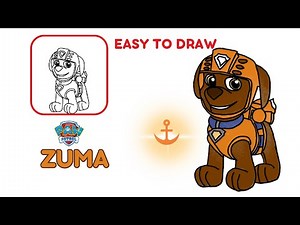 HOW TO DRAW ZUMA FROM PAW PATROL