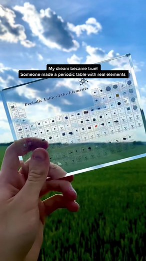 Periodic table with real elements 😍 #science #chemistrylover #chemistry
