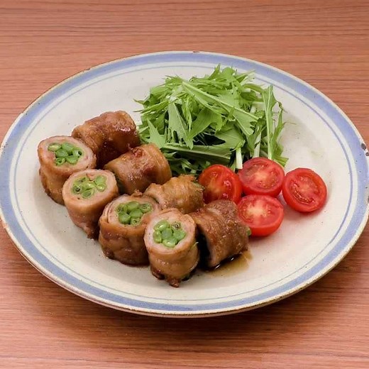 巻いて焼くだけ！ いんげんの肉巻きのレシピ動画・作り方 | デリッシュキッチン