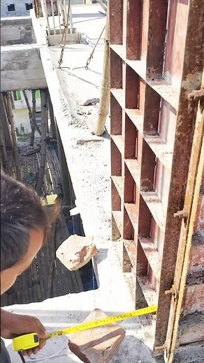 Column shutter verticals checking process. #shorts #building #construction