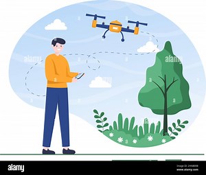 Drone with Camera Remote Control Driven Flying Over to Taking Photography and Video Recording in Flat Cartoon Background illustration Stock Vector Image & Art - Alamy
