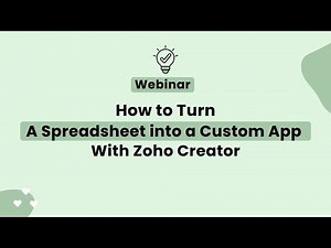 [HD] Watch a Spreadsheet Become a Custom App with Zoho Creator