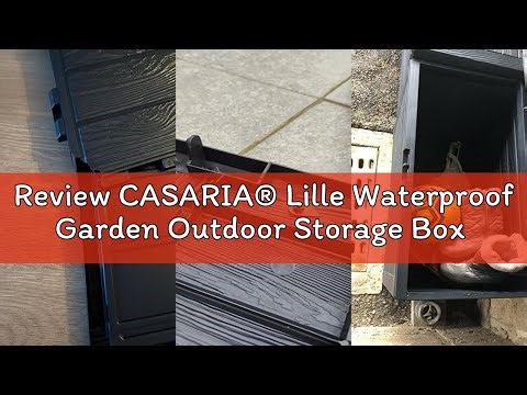 Review CASARIA® Lille Waterproof Garden Outdoor Storage Box 190L | Plastic Storage Box with Lid | Pa