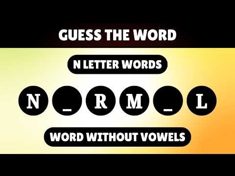 Guess the Word without Vowels Start with N | Spelling Quiz