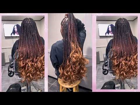 A very detailed French curls knotless braids / @biamenetor