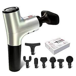 Master Massage Nova Vibration Personal Deep Tissue Massage Gun, Sliver 7 Heads-G