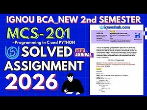 MCS-201 SOLVED ASSIGNMENT Jan-26/July-26 | IGNOU BCA_NEW 2nd Semester Solved Assignment 2026 | IGNOU