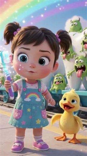 🚂 Magic Bubble Express | Brush Your Teeth Song for Kids #KidsShorts #BrushYourTeeth #DentalHealth