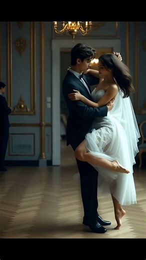 Dreamy Ballroom Waltz | Passionate Couple's | Embrace Under Chandelier Lights