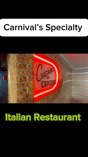 Have you tried Carnival’s Italian Specialty dining restaurant, Cucina Del Capitano? You can reserve this for $24 per person (kids under 12 can pay less if they order from the kids menu). And here’s a tip for new cruisers- you can have made to order Italian food FOR FREE during lunch hours at the Bella Pasta Bar at Cucina Del Capitano! Carnival Cruise Line #carnivalcruise #cruise #cruiseship #cruisefood #cucina #italianfood #cruiselife #carnival | MH Family Adventures