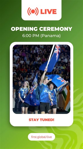 12K views · 99 reactions |  The Opening Ceremony is happening TODAY! We’re going LIVE at 6:00 PM (Panama Time) — get ready for an unforgettable kickoff! ✨  Watch it here: https://first.global/live/  A huge thank you to the Bezos Family for their incredible support!  #FGC2025Panama  | FIRST Global | Facebook