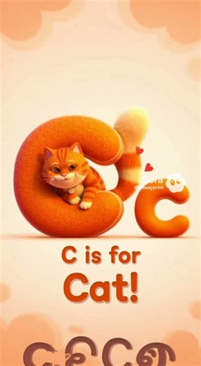 C – Cute Cat Chase | Fun Alphabet Animation for Kids 🟧🐱