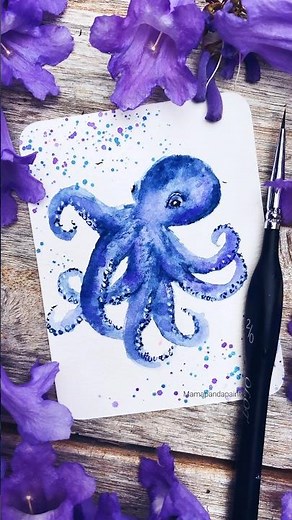 Easy octopus watercolor #watercolortutorial #easywatercolorart #howtopaint #octopusart #sealife #art