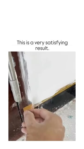 MemesBazaar.io™ on Instagram: "The post features a 76-second video tutorial on using painter's tape to achieve a flawless straight edge when applying wall filler or paint, revealing a clean corner after peeling off the tape for a visually satisfying finish. Posted on January 26, 2026, by Indonesian user @ayu_DPalupi , it quickly amassed 505k views, 1.1k likes, and 542 replies, mostly in Indonesian expressing delight like "so neat" and "now I know how," highlighting its appeal in DIY communities.