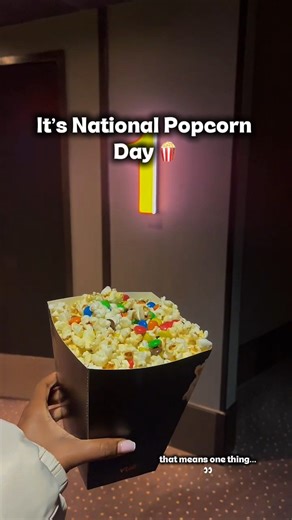 Popcorn, but make it better 🍿✨ M&M’s on your popcorn is the ultimate way to beat the Monday blues! Happy National Popcorn Day at Vue 🎬 | Vue