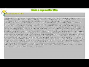 How to : Make a nap mat for kids