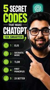 5 Secret ChatGPT Codes That Make It 10x Smarter 🤯 #chatgpt