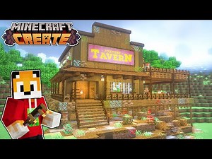 I built a HUGE TAVERN in Minecraft Create Mod
