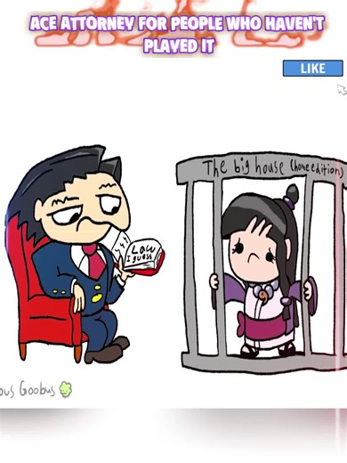 Ace Attorney for people who haven't played it #animation #catoon #doobusgoobus #viral #usa