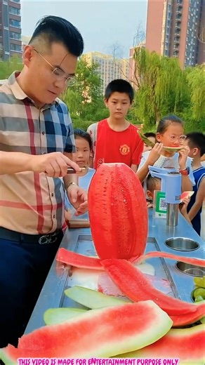 Ramu uncle made watermelon ice cream 🍉🍨 #shorts #foryou