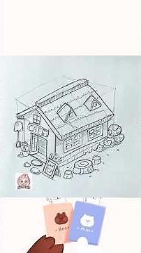🏠 How to Draw a CUTE Cartoon House Step by Step! (Easy Black & White Sketch)