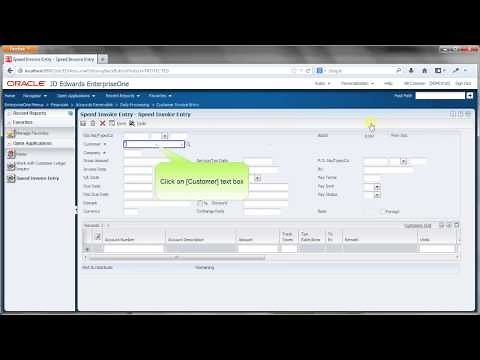 Entering AR Invoices Standard vs Speed Invoice Entry - JDE E1 910 - Accounts Receivable
